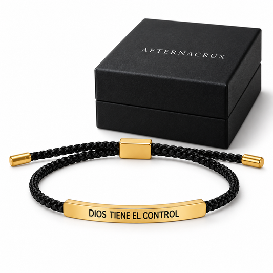 Pulsera Dios Tiene el Control + Caja Regalo